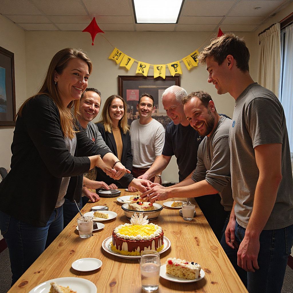 Office celebration of Chicken Road milestone