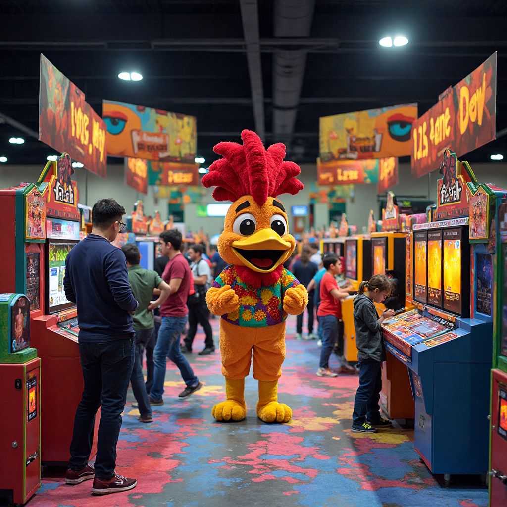 Gaming convention booth for Chicken Road