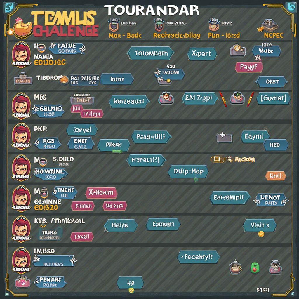 Events calendar with upcoming Chicken Road tournaments